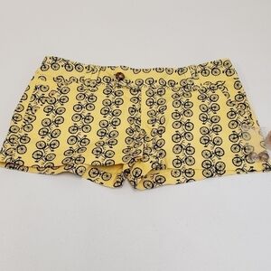 Red Camel Womens Bicycle Bike Print Yellow Shorts Size 5
